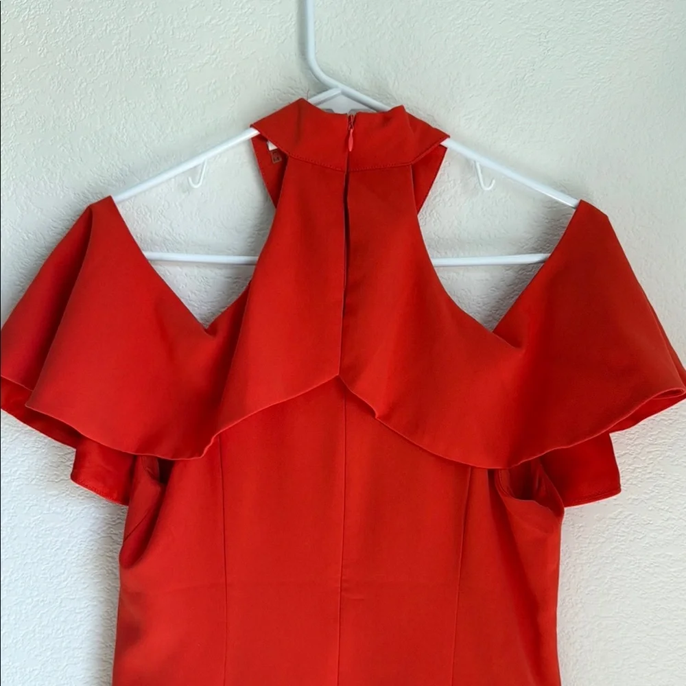 DO+BE Orange Bodycon Mini Dress with Flutter Sleeves - Picture 6 of 7